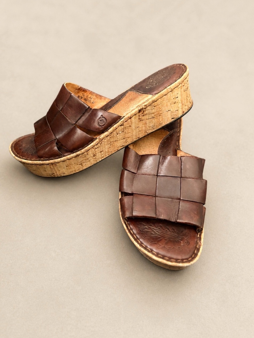 Vintage Y2K leather woven sandals Born Size 10